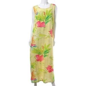 Jams World vintage Yellow Floral Lagoon Casual Maxi Dress